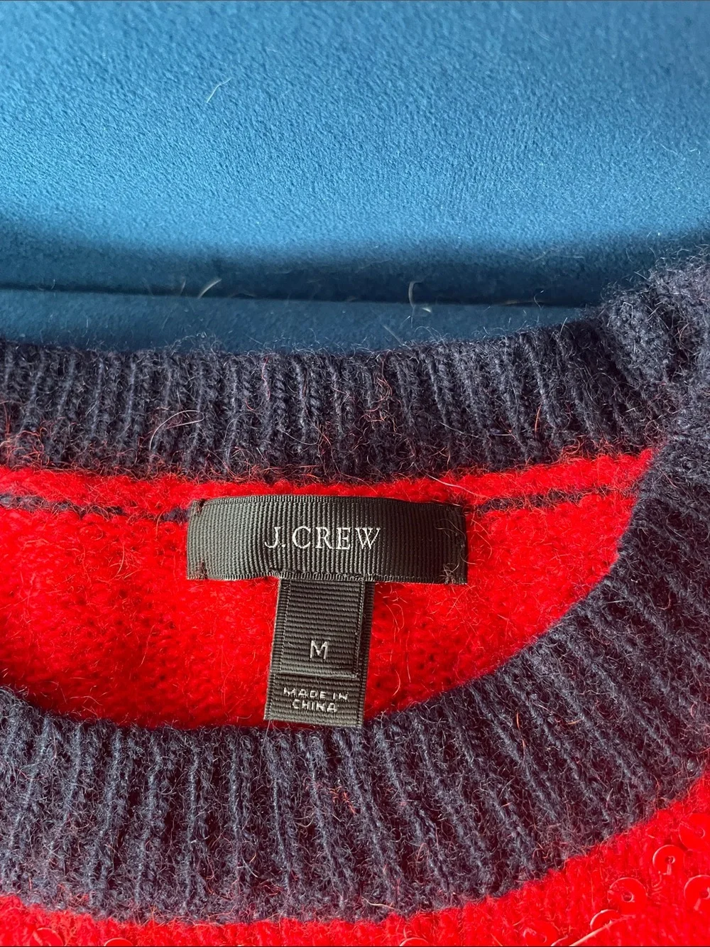 Vintage J. Crew Red Sequin Crewneck Sweater